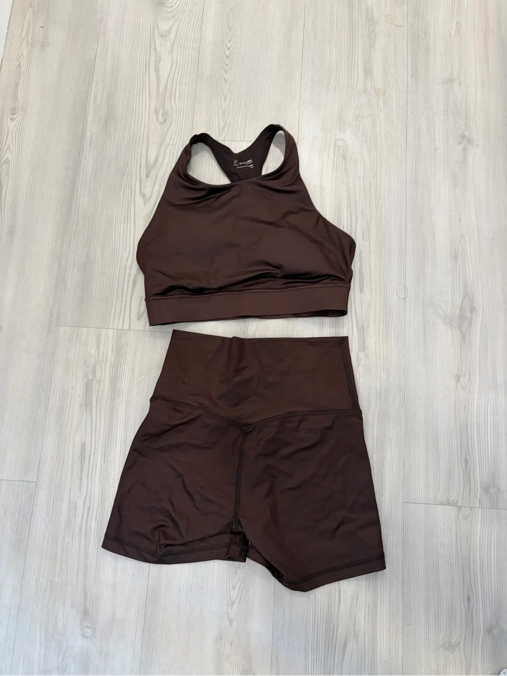 Aerie Brown Racerback Crop Sports Bra